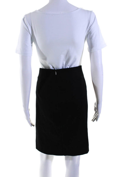 Max Mara Womens Wool Darted Side Zippered Midi Pencil Skirt Black Size EUR46