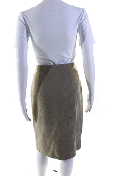 Luca Luca Womens Cotton Patchwork Darted Back Zipped Midi Skirt Tan Size EUR46