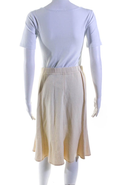 St. John Collection By Marie Gray Womens Wool Peplum Hem Skirt Beige Size 8