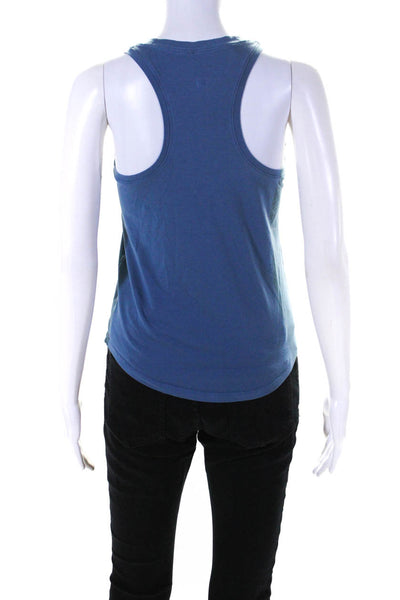 Lululemon Womens Jersey Knit Racer Back Cropped Tank Top T-Shirt Blue Size S