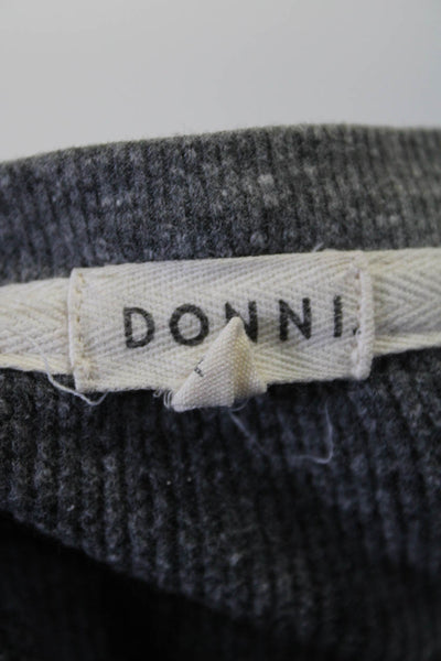 Donni Womens Waffle Knit Long Sleeve 2 Piece Loungewear Set Gray Size XS