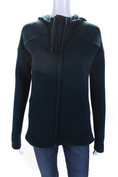 Sweaty Betty Womens Dark Blue Full Zip Long Sleeve Hoodie Top Size XS