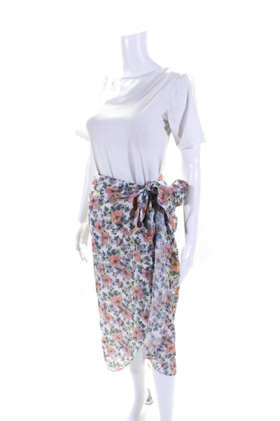 Veronica Beard Womens Floral Print Maxi Wrap Skirt Multi Colored Size Small