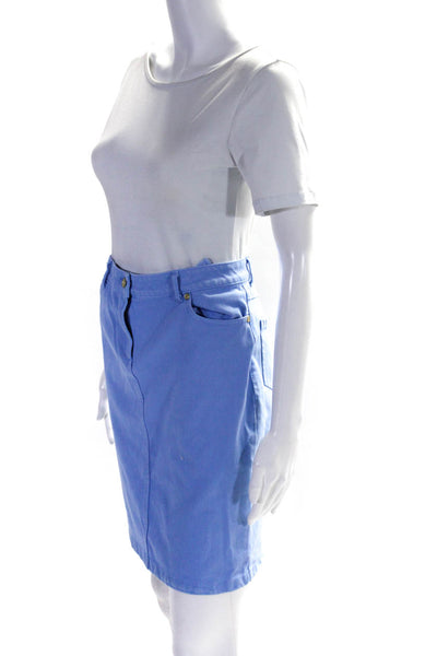 J. Mclaughlin Womens Zipper Fly Denim Pencil Skirt Powder Blue Size 0