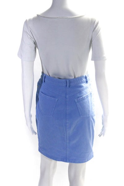 J. Mclaughlin Womens Zipper Fly Denim Pencil Skirt Powder Blue Size 0