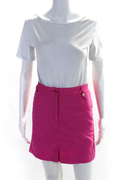 Golfino Womens Zipper Fly Mini Pencil Skirt Pink Size 2