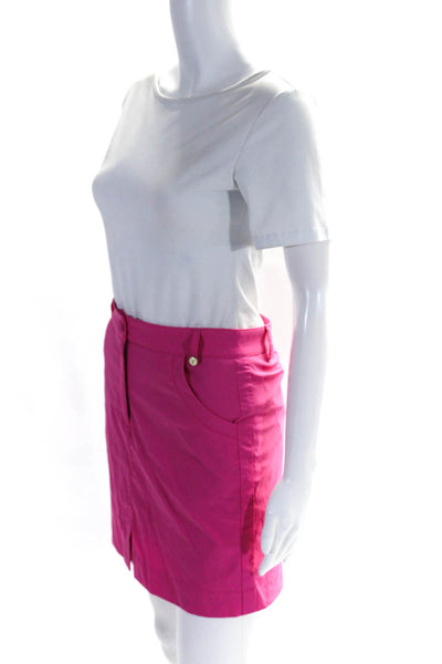 Golfino Womens Zipper Fly Mini Pencil Skirt Pink Size 2