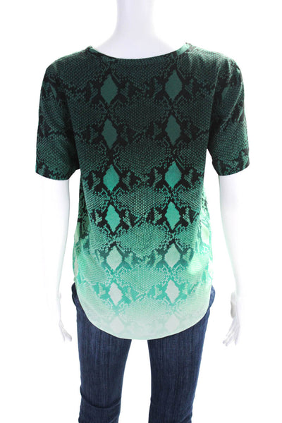 Equipment Femme Womens Silk Snakeskin Print Blouse Green Black Size Extra Small