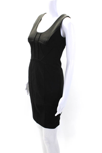 Robert Rodriguez Womens Sleeveless Back Zip Abstarct Knit Dress Black Size 4