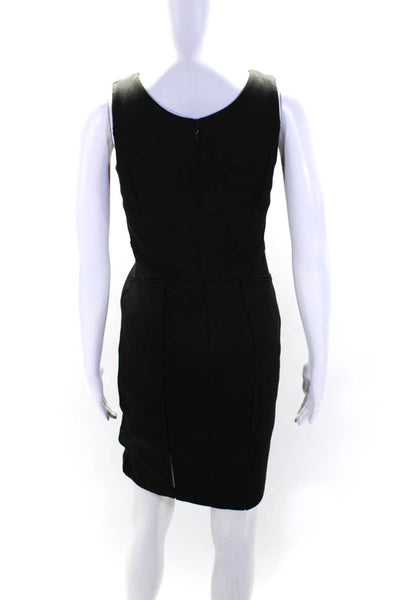 Robert Rodriguez Womens Sleeveless Back Zip Abstarct Knit Dress Black Size 4