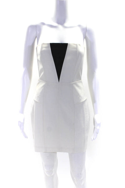 Masons Womens Square NEck Sleeveless Tiered Knee Length Dress White Size 2