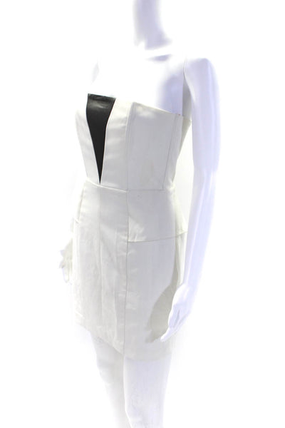 Masons Womens Square NEck Sleeveless Tiered Knee Length Dress White Size 2