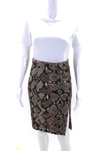 Altuzarra for Target Womens Back Zip Snakeskin Print Skirt Brown Size 2