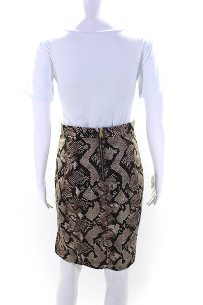 Altuzarra for Target Womens Back Zip Snakeskin Print Skirt Brown Size 2