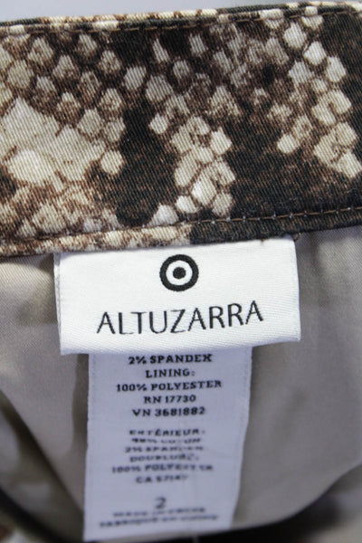 Altuzarra for Target Womens Back Zip Snakeskin Print Skirt Brown Size 2