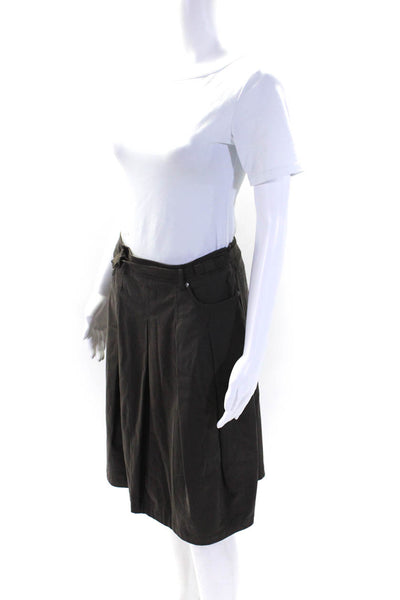 Weekend Max Mara Womens Side Pockey Pleated Maxi Skirt Brown Size 6