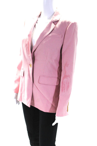 Elizabeth and James Womens Long Sleeve Notched Lapel Blazer Salmon Pink Size 4