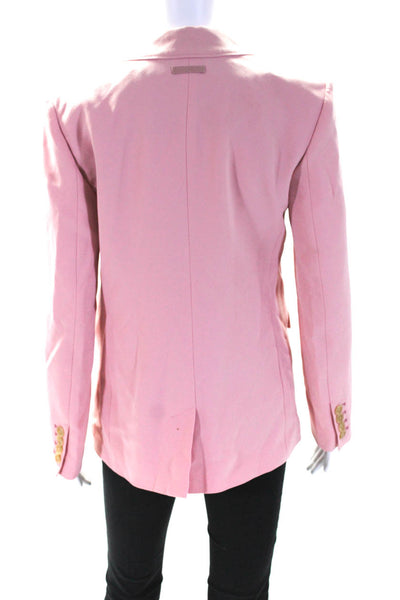 Elizabeth and James Womens Long Sleeve Notched Lapel Blazer Salmon Pink Size 4