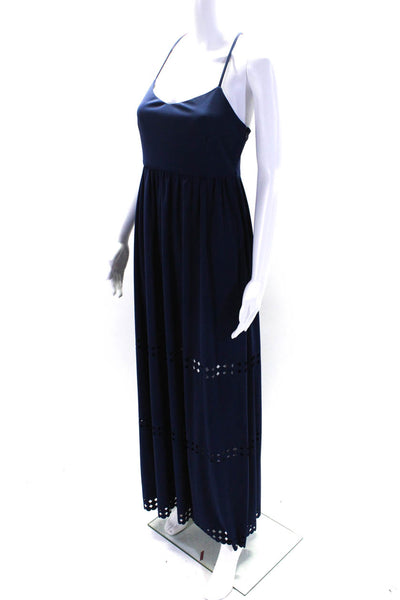 Susana Monaco Womens Spaghetti Strap V Neck Maxi Dress Navy Size S