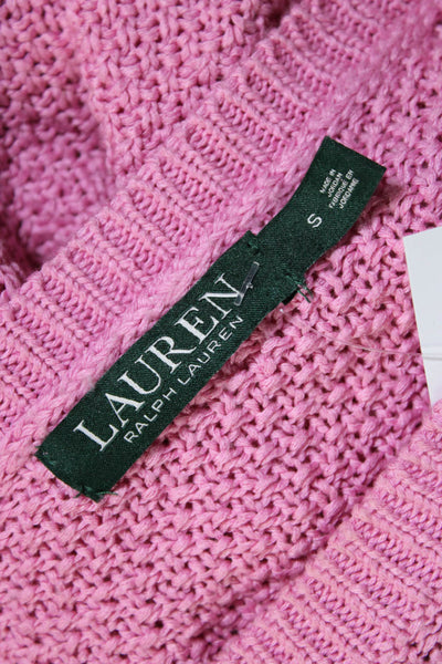 Lauren Ralph Lauren Womens Pink Crew Neck Long Sleeve Sweater Top Size S