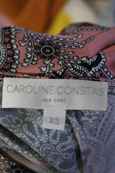 Caroline Constas Womens Abstract Print Sleeveless Blouse Pink Size XS