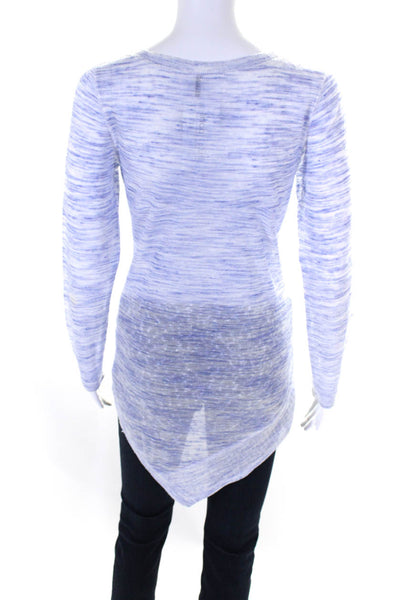 Akemi Kin Womens Round Neck Long Sleeve Pullover Knit Blouse Top Blue Size XS