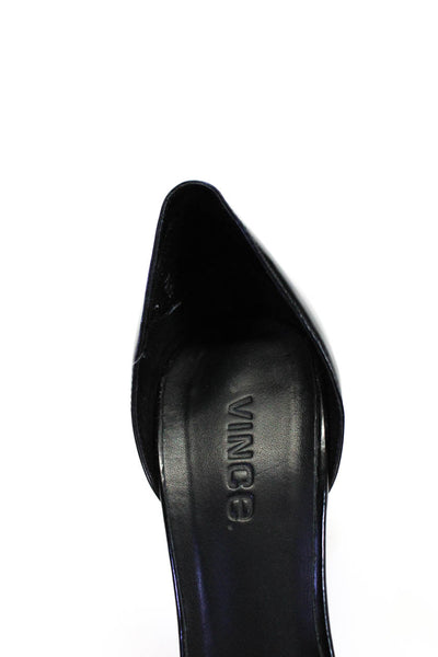 Vince Womens Leather Ponyhair Pointed Toe D'Orsay Heels Black Size 7US 37.5EU