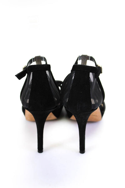 Kate Spade New York Womnens Suede Bow Platform Peep Toe Pumps Black Size 8 B