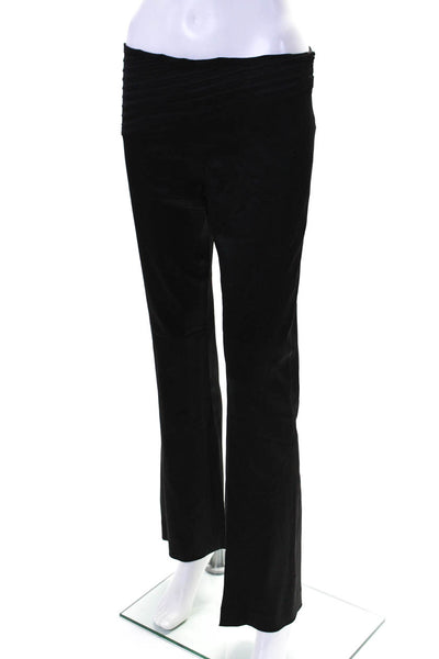 Alice + Olivia Womens Textured Waist High Rise Dress Trousers Shiny Black Size 6