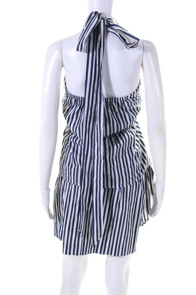 The Jetset Diaries Womens Striped Cornflower Halter Top Skirt Set Blue Size Medi