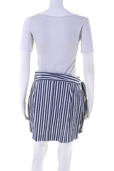 The Jetset Diaries Womens Striped Cornflower Halter Top Skirt Set Blue Size Medi