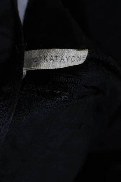 Katayone Adeli Womens Tapered Leg Zip Front Pants Black Size 6