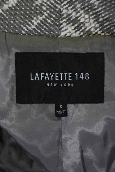 Lafayette 148 New York Womens Long Sleeve Cowl Neck Knit Blazer Gray Size Small