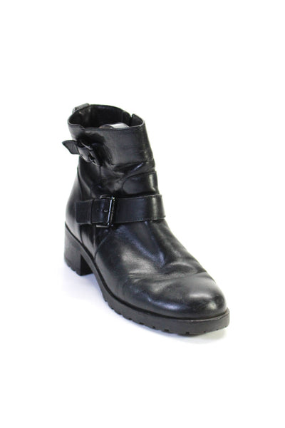 MK Michael Kors Womens Side Zip & Buckle Block Heeled Chelsea Boot Black 8.5