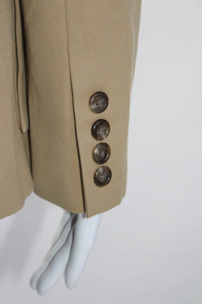 Ralph Lauren Blue Label Womens Two Button Light Jacket Mocha Beige Cotton Size 2