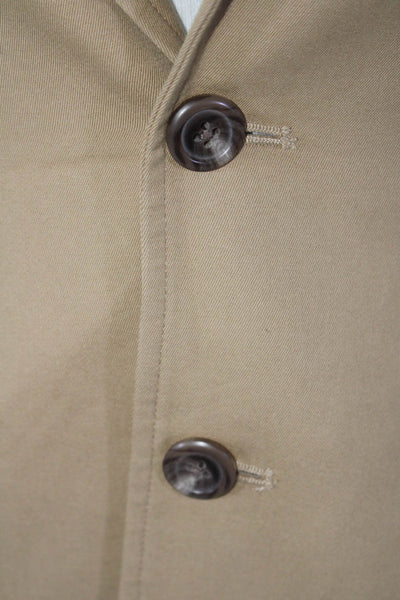 Ralph Lauren Blue Label Womens Two Button Light Jacket Mocha Beige Cotton Size 2