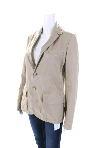 Ralph Lauren Blue Label Womens Two Button Light Jacket Beige Cotton Size 2