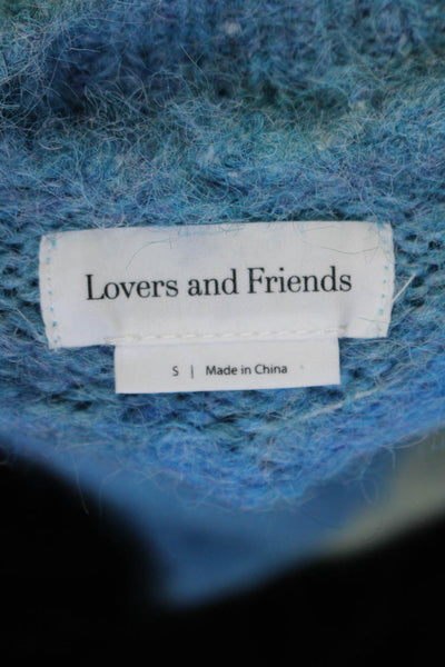 Lovers + Friends Womens Long Sleeve Crew Neck Thick Knit Sweater Blue Small