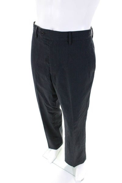 DKNY Mens Flat Front Two Pocket Hook Closure Tapered Pants Trousers Gray Size 36