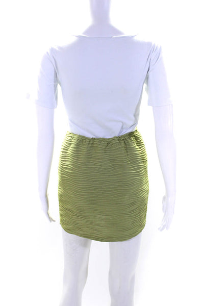 Superdown Womens 2 Piece Textured Asymmetric Top Skirt Set Green Size S