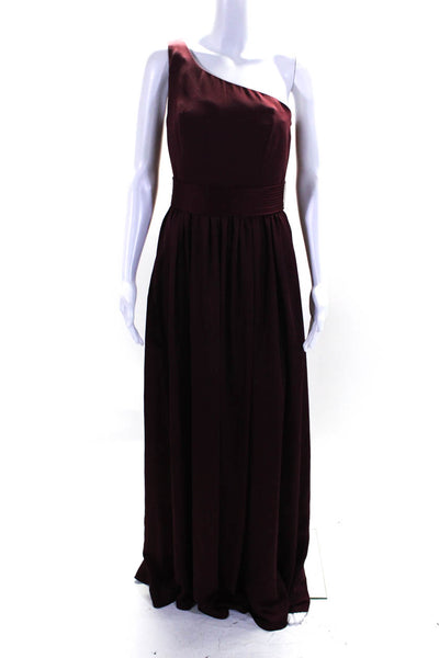 White by Vera Wang Womens One Shoulder Sleeveless Gown Sangria Purple Size 4