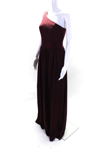 White by Vera Wang Womens One Shoulder Sleeveless Gown Sangria Purple Size 4