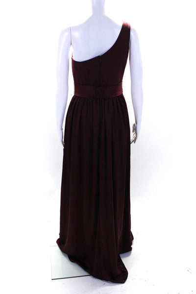 White by Vera Wang Womens One Shoulder Sleeveless Gown Sangria Purple Size 4