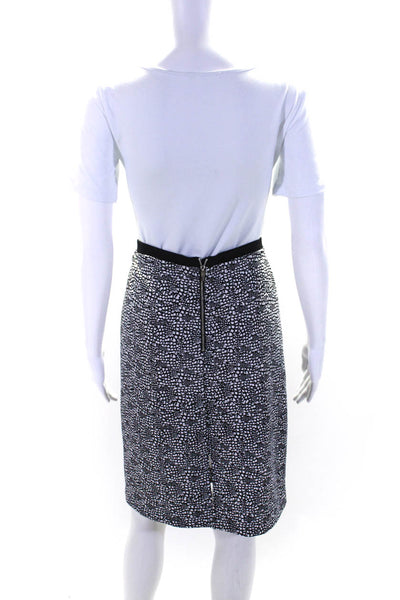 Calvin Klein Womens Abstract Print Knee Length Pencil Skirt Black White Size Med