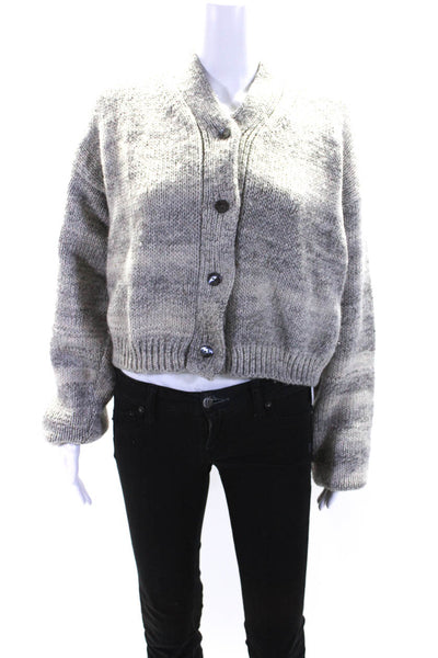 Romeo Gigli Womens Thick Knit Button Down Cardigan Sweater Gray Size EUR 44