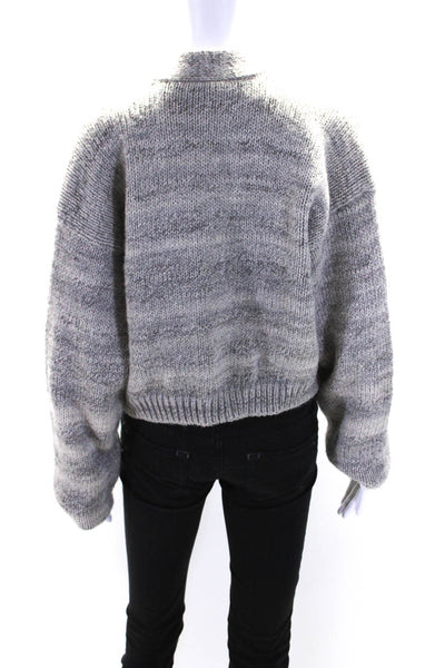 Romeo Gigli Womens Thick Knit Button Down Cardigan Sweater Gray Size EUR 44