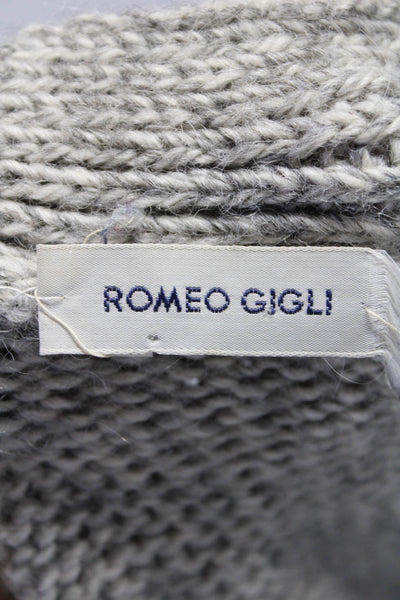 Romeo Gigli Womens Thick Knit Button Down Cardigan Sweater Gray Size EUR 44