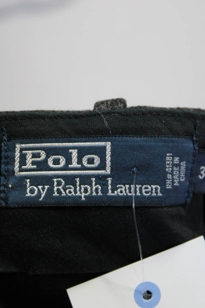 Polo Ralph Lauren Mens Pleated Straight Leg Fleece Dress Pants Gray Wool 34/30