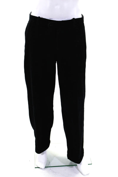 Tse Mens Velvet Corduroy Pleated Straight Leg Dress Pants Black Size 38