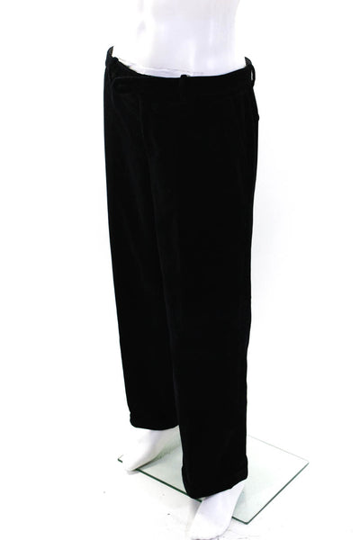 Tse Mens Velvet Corduroy Pleated Straight Leg Dress Pants Black Size 38